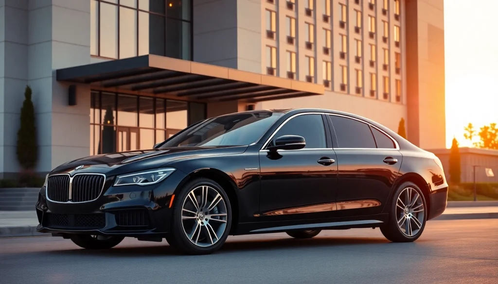 Luxury hire car with driver Kuala Lumpur offering a stylish black sedan with elegant design in a vibrant city setting.