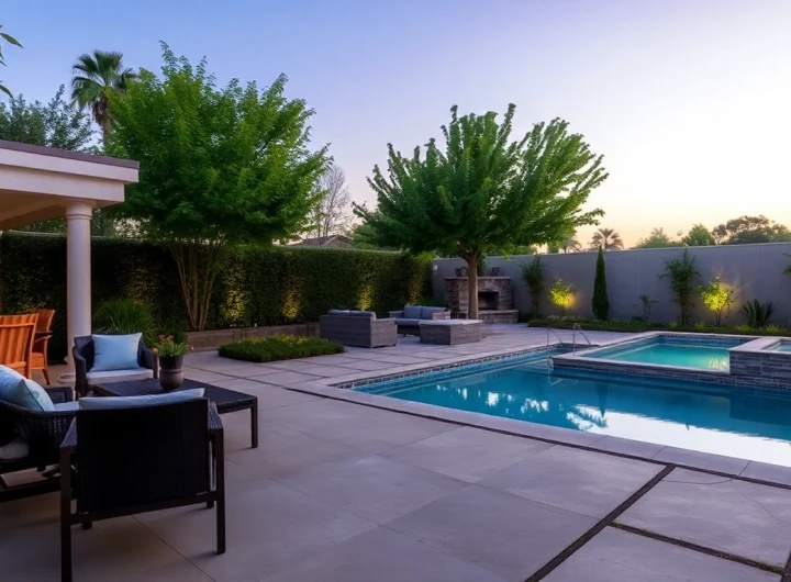 Enhance Hardscapes & Pools with a luxurious modern design showcasing elegant outdoor spaces.