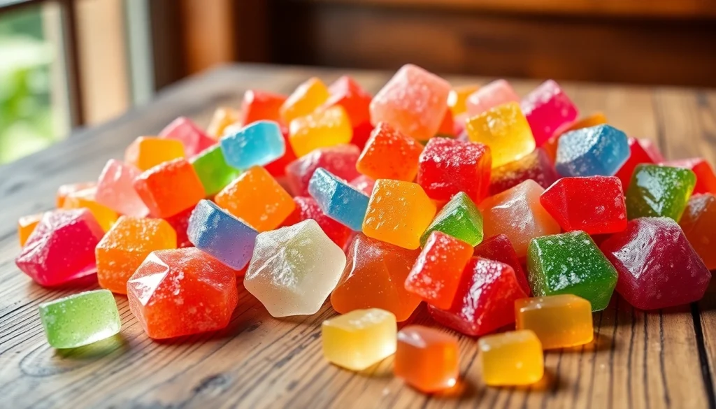 Gemini Crystal Candy showcases vibrant crystal candies with intricate designs and unique flavors.