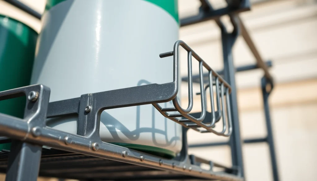 Securely mount a gas bottle holder featuring durable metal design for outdoor usage.