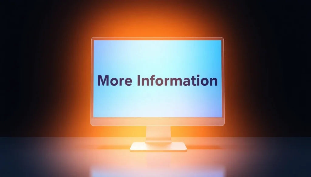 Highlighting the term "More Information" on a sleek computer screen, emphasizing clarity and accessibility.