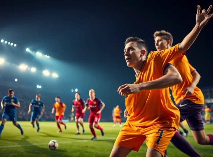 วิเคราะห์บอล action shot featuring players in a tense game moment, showcasing their determination and competitive spirit.