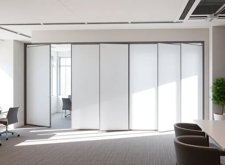 Transform a room with this elegant Folding Partition Wall, designed for versatile space division and modern aesthetics.