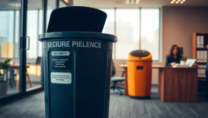 Secure bins for Confidential Waste Collection and Shredding in a professional office environment.