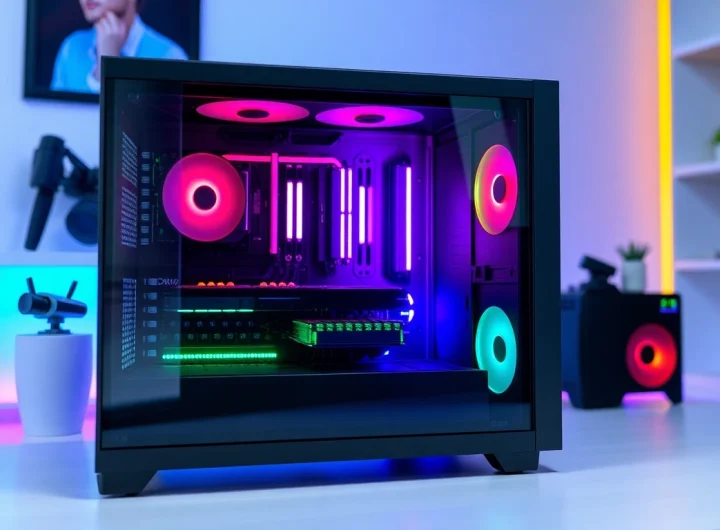 View a striking PC CASE Manufacturer design featuring a sleek, tempered glass front and RGB lighting.
