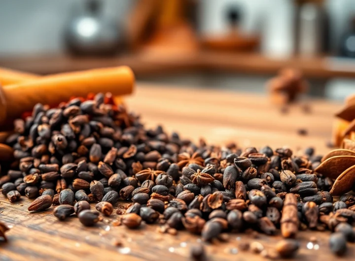 Cloves arranged with other spices highlighting their aromatic qualities and earthy tones.