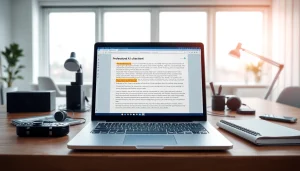 Check AI-generated content with a sophisticated ai checker on a laptop screen.