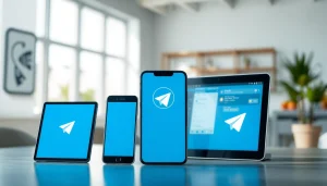 Explore the features of 电报官网 through a visual representation of Telegram on various devices.