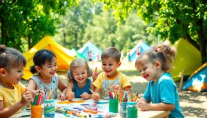 Children enjoy various activities at holiday camps, including arts and crafts, games, and laughter.
