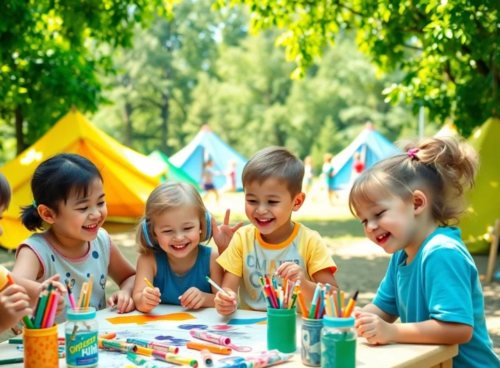 Children enjoy various activities at holiday camps, including arts and crafts, games, and laughter.