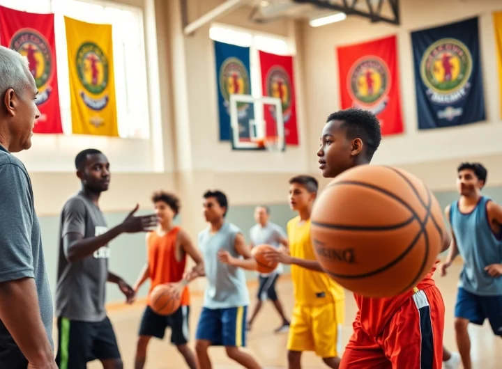 Young athletes training hard at Takeover Basketball Academy, capturing the energy and teamwork of the camp.