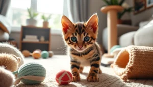 Playful Bengal Kittens for Sale showcasing their adorable features in a cozy living room.