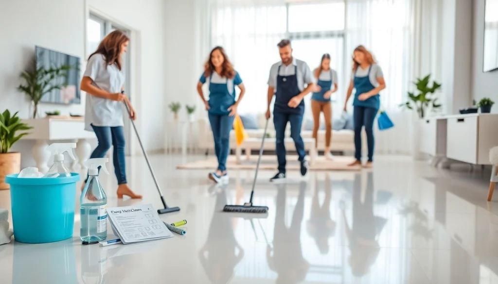 Efficient bond cleaning Logan service showcasing professional cleaners in a spotless apartment.
