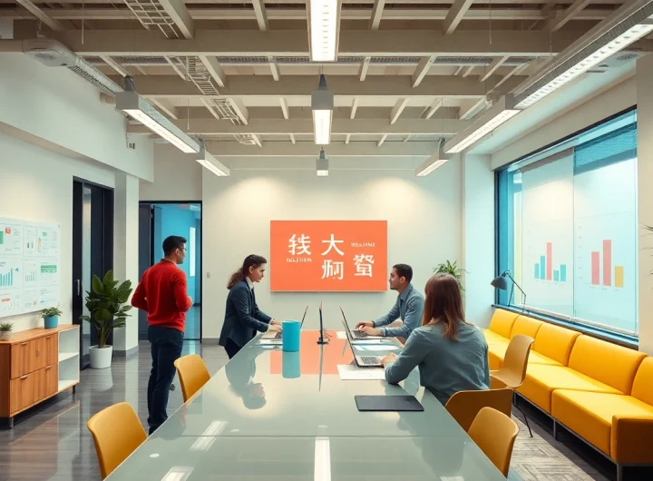 Engage with the interactive features of 美洽官网 in a dynamic office environment.