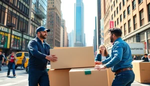 Best movers nyc expertly handling belongings during a busy city relocation.