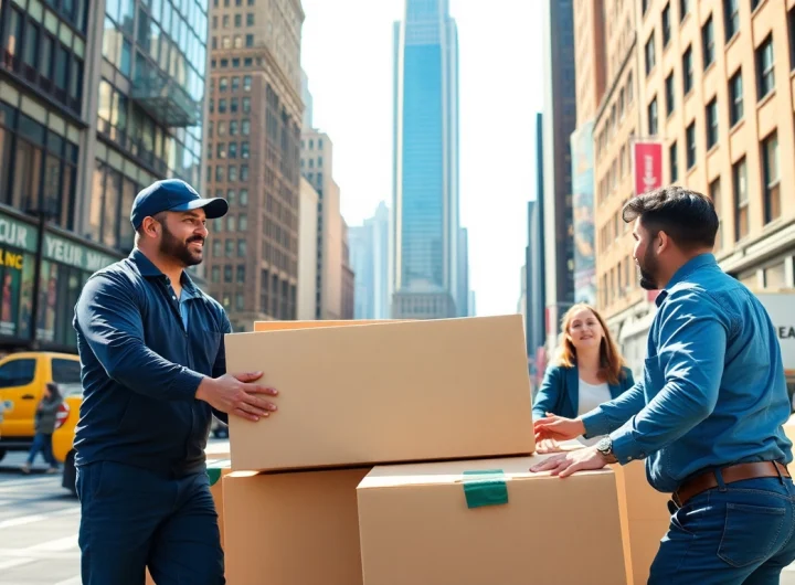 Best movers nyc expertly handling belongings during a busy city relocation.