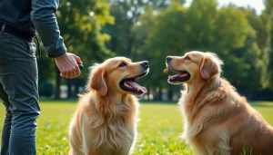 Live dog training session showcasing methods for Dog Training Irvine, highlighting interaction and positive reinforcement.