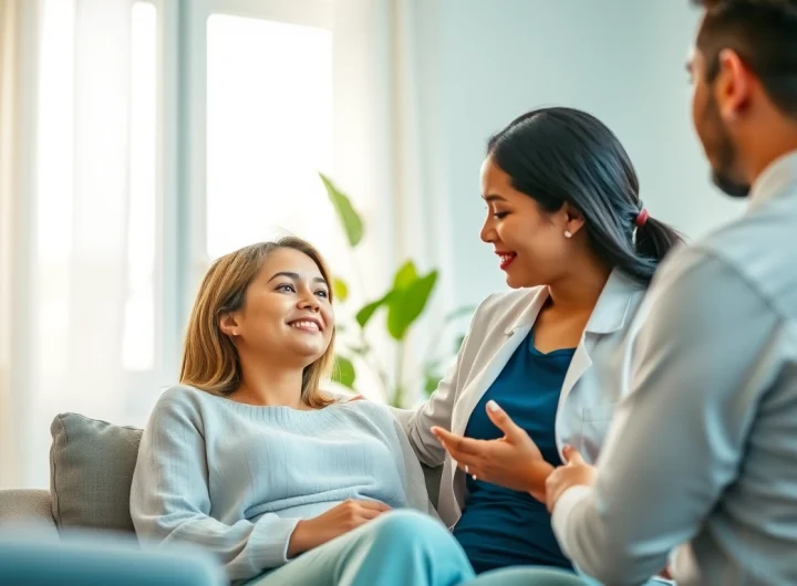 Nurturing session on postpartum care in Dubai with a mother receiving professional support.
