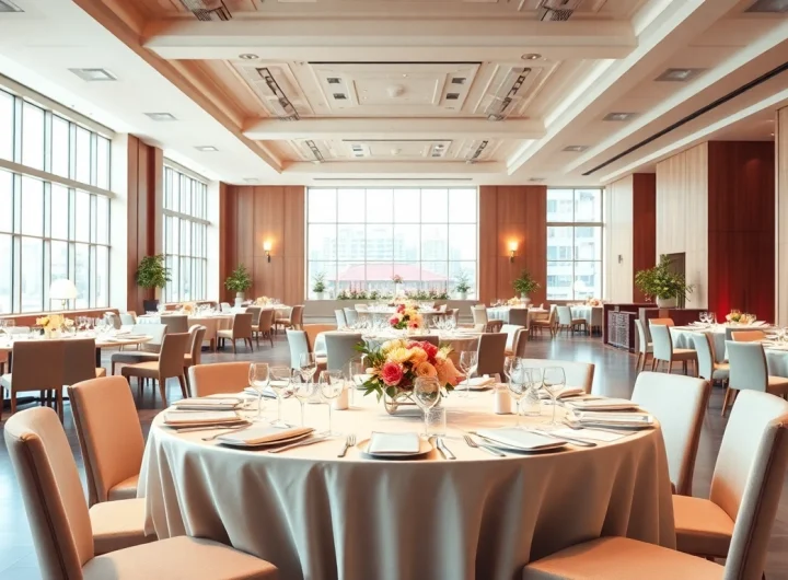 Plan your next celebration at the city venue event center featuring elegant decor and spacious layout.