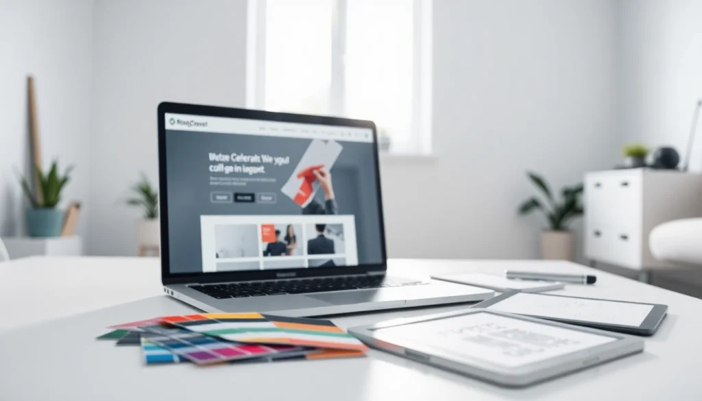 Elevate your website design with a modern workspace showcasing design tools and inspiration.