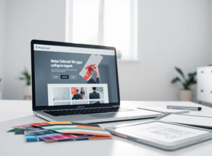 Elevate your website design with a modern workspace showcasing design tools and inspiration.