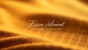 Showcasing the fendi mission statement on luxury fabric, symbolizing elegance and commitment.
