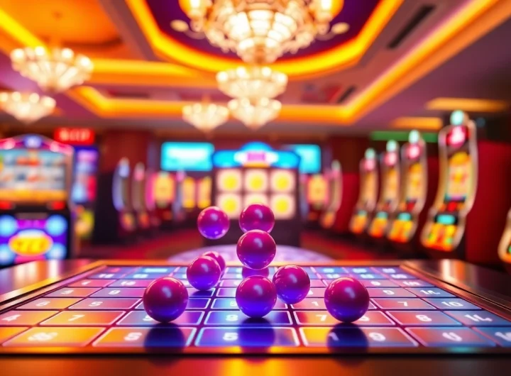 Jelajahi aksi plinko slot dengan bola menggebu di layar permainan kasino.