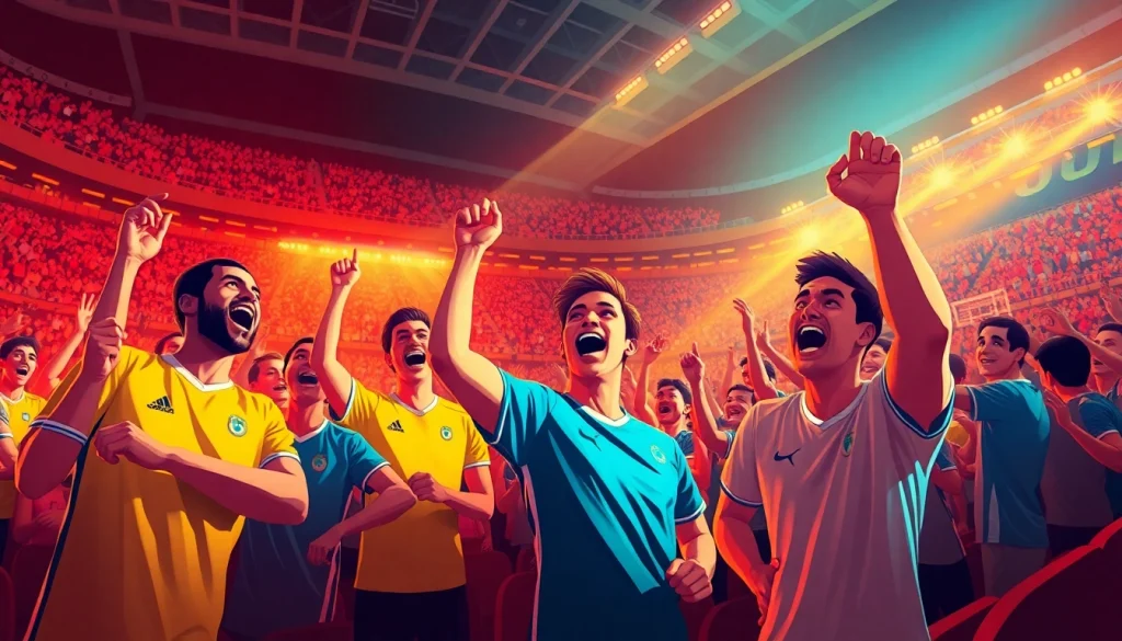 Engage in judi bola with Bolabosku, showcasing enthusiastic fans during an important match.