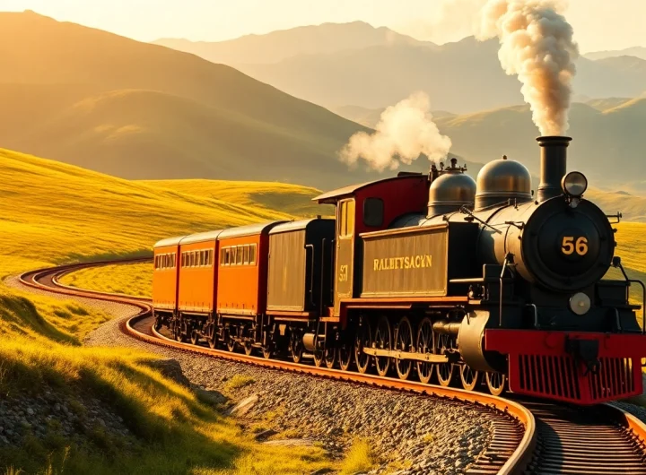 Engage with railroad tycoon free download featuring a vintage steam locomotive in a picturesque setting.