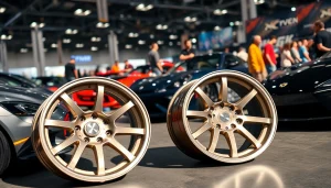 Showcasing XD wheels with a focus on design and performance in an auto show setting.