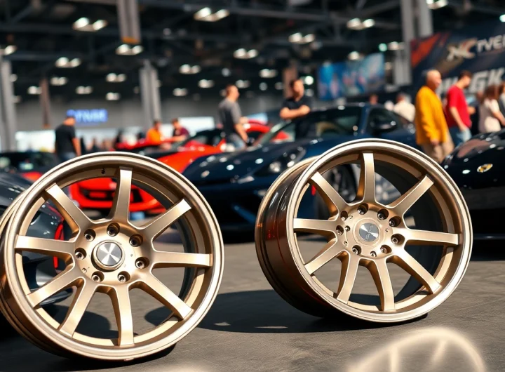 Showcasing XD wheels with a focus on design and performance in an auto show setting.