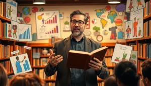 Engaging storytelling scene illustrating Magnetic Story Selling techniques with vibrant visuals and warm lighting.