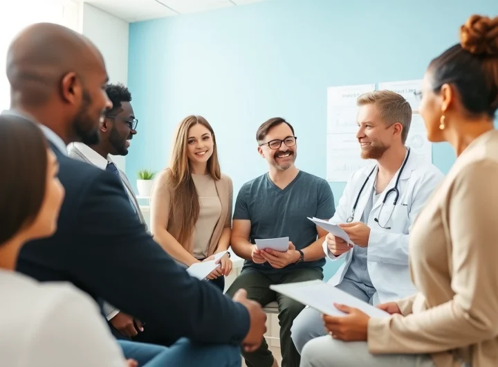 A healthcare professional guides a patient through medical weight loss options during a consultation.