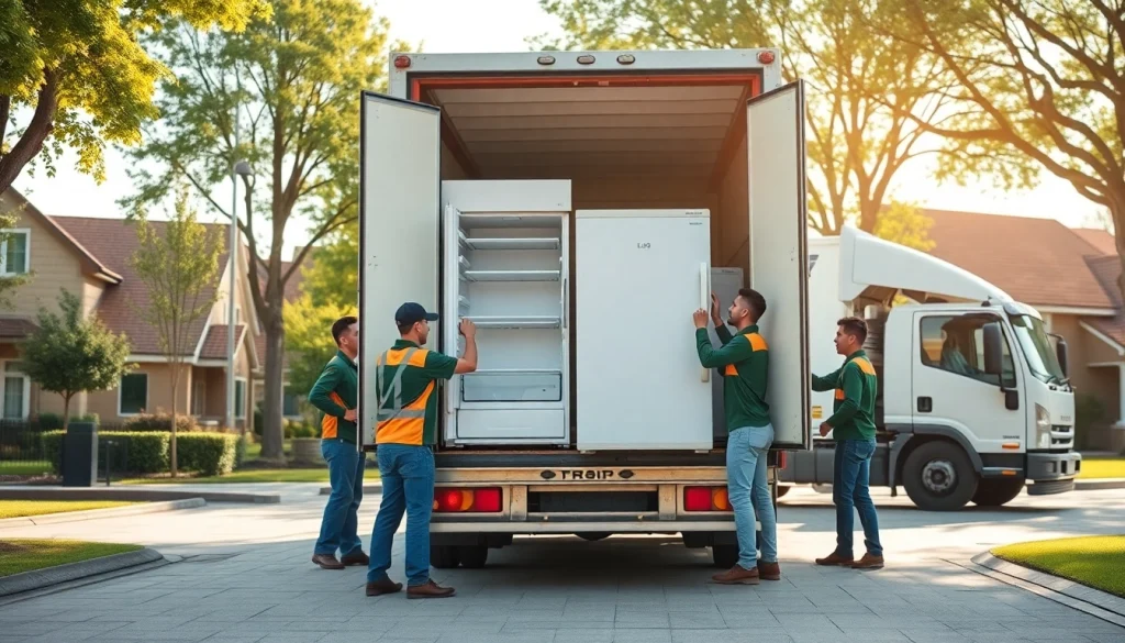 Fridge Collection, Removal, and Disposal by a professional team loading fridges onto a truck