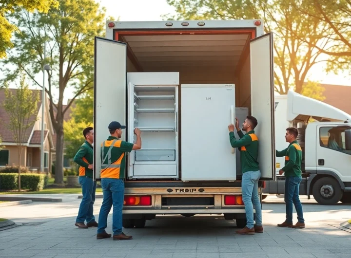 Fridge Collection, Removal, and Disposal by a professional team loading fridges onto a truck