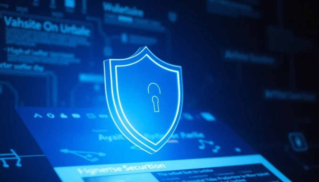 Inatogel security measures illustrated with a digital shield representing protection against online attacks.