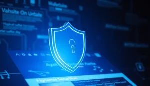 Inatogel security measures illustrated with a digital shield representing protection against online attacks.