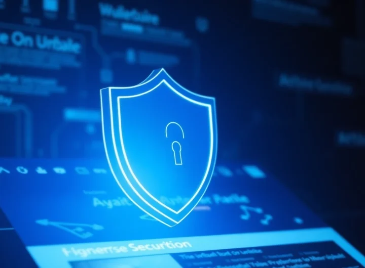 Inatogel security measures illustrated with a digital shield representing protection against online attacks.