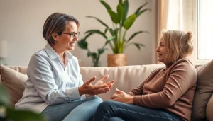 Empowering session with attachment theory coach fostering positive client interactions.