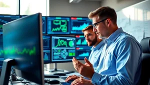 Site reliability engineering experts engaged in a collaborative analysis of system performance data.