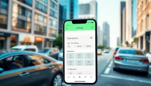 Engage with vrr parking management system interface showcasing real-time availability and registration features.