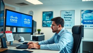 Renew Cisco Certification process illustrated with an IT expert focused on study materials.