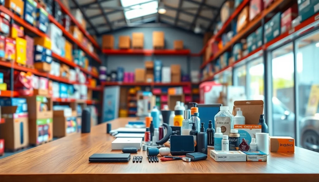 Explore wholesale products to sell on Amazon in a vibrant marketplace showcasing various items.
