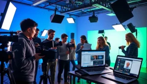 Showcasing tacoma video production with a diverse team working in a vibrant studio.