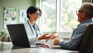 Engaging doctor explains concierge medicine las vegas to a patient in a welcoming clinic.