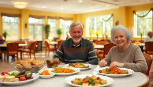 Explore the henderson nv senior center menu featuring vibrant meal options and cheerful seniors dining together.