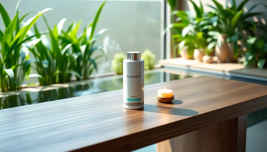 Przyciągający wzrok Lavavitae przedstawiony w relaksującym otoczeniu wellness.