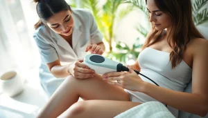 Experience cellulite therapy treatment in a serene spa environment.