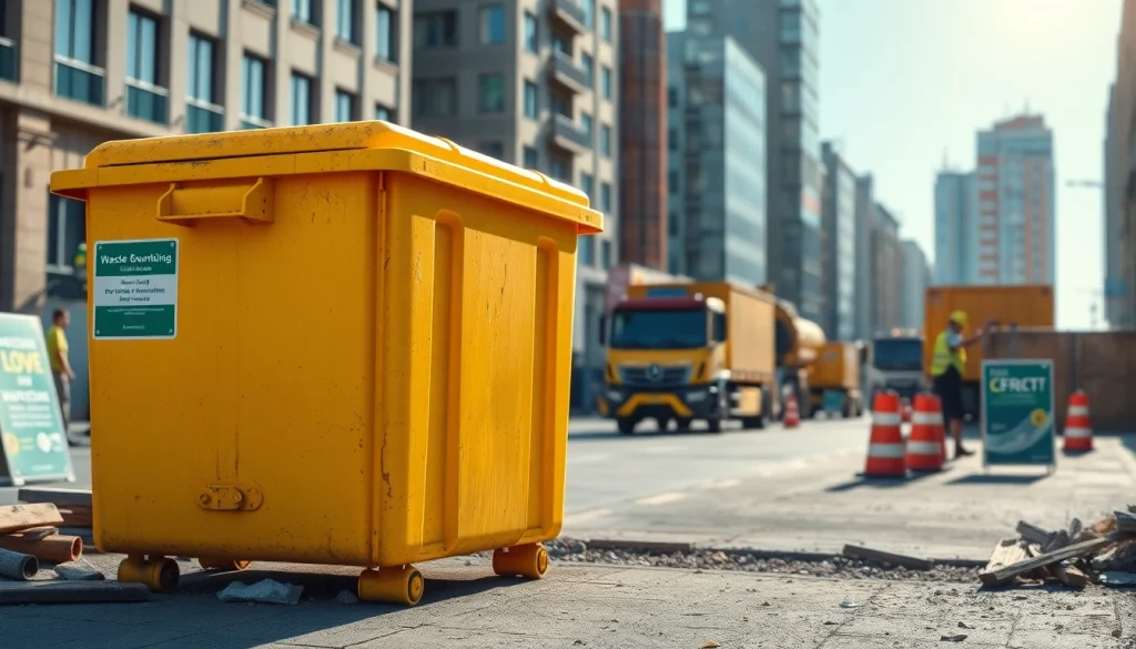 Kontener na odpady zmieszane Katowice w centrum miasta, efektywnie zarządzający odpadami.