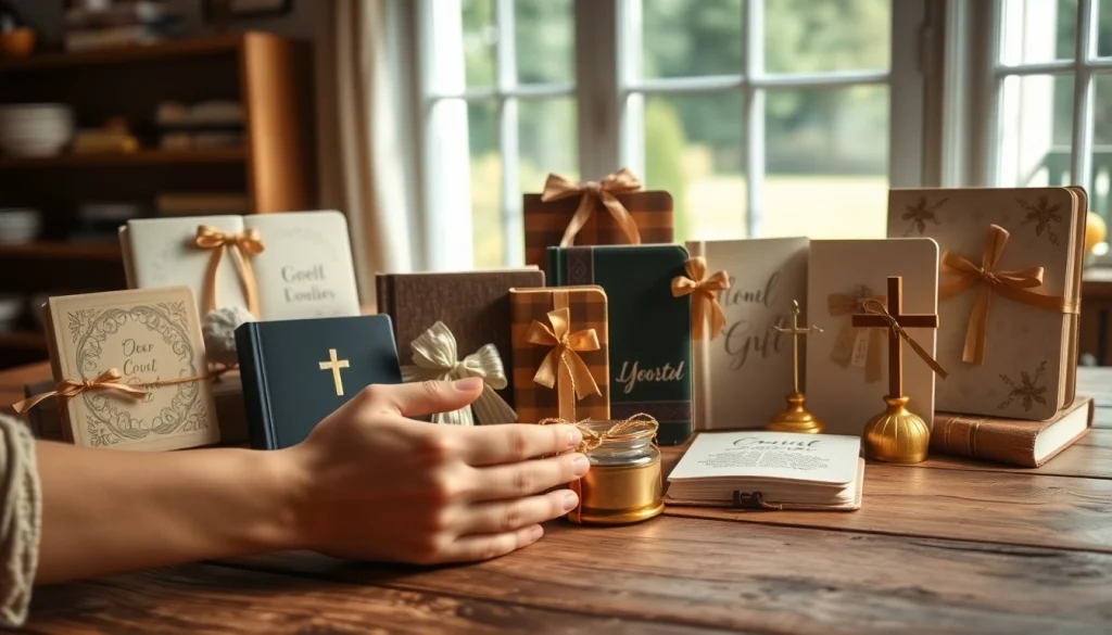 Explore unique Christian gifts beautifully arranged to inspire thoughtful giving.
